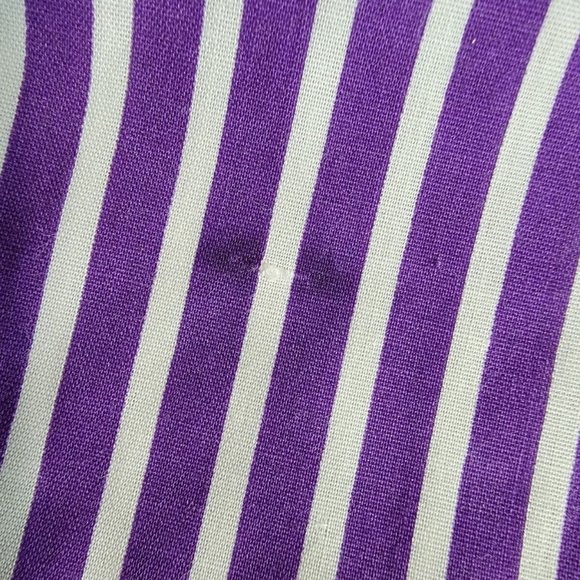 Roaman's Top Plus Size 2X Collared Striped Button Front Long Sleeve Purple - Picture 5 of 6